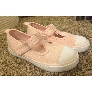 Lily & Dan Pink Polka Dot Mary Jane Canvas Sneakers Size 10/11